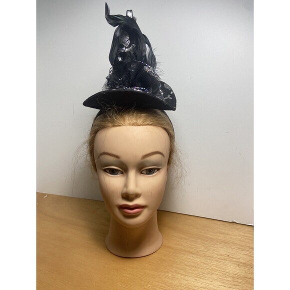 Midwest Halloween Party Witch Hat Headband Costume Skulls Black Silver One Size. - Picture 5 of 8